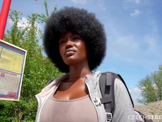 Czech Streets 152 Quickie with pretty Busty Black Girl: Amateur xxx movie feat. George Glass