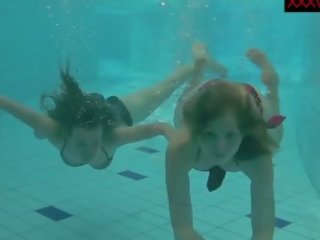 Nastya and Libuse tempting Fun Underwater