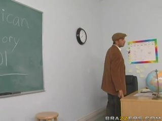 Naughty busty blonde mademoiselle flashing her ass in the classroom