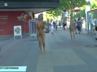 Naughty goddess nicole vice naked on public streets